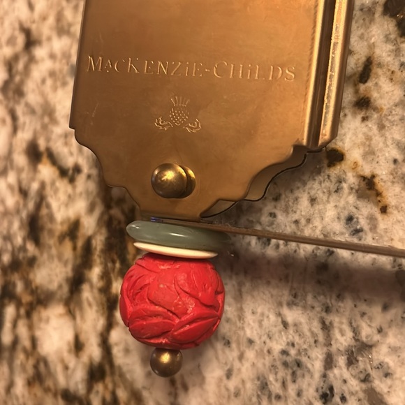 Mackenzie Childs Courtly Check Wall Mounted Thermometer - Picture 4 of 6